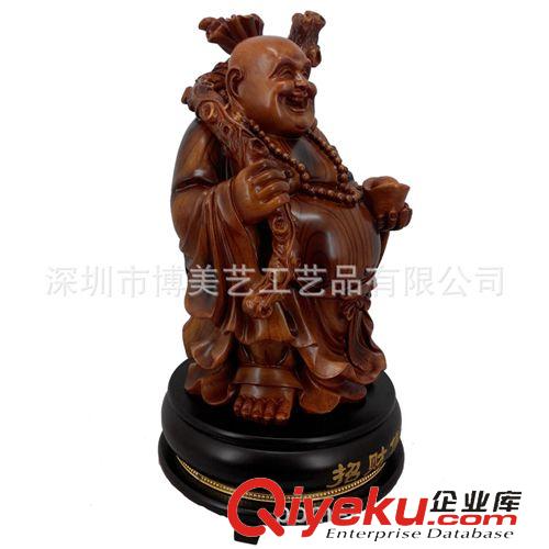 2014木纹新品 厂家批发供应招财佛树脂工艺品摆件 仿木家家居装饰摆件