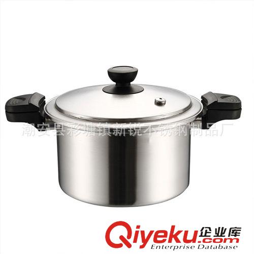 304產(chǎn)品 外貿(mào)禮品 新款 gd無(wú)磁不銹鋼304雙耳直角湯鍋 可LOGO