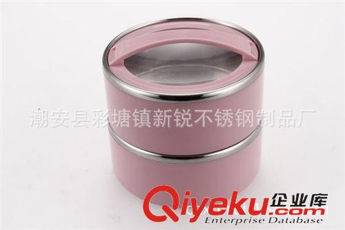 飯盒系列 創(chuàng)意禮品不銹鋼可視2層保溫飯盒儲物桶 密封罐 多用保鮮盒贈品原始圖片2