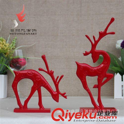 家居飾品 創意抽象簡約風格情侶梅花鹿家居飾品樹脂工藝禮品擺件工廠批發原始圖片2