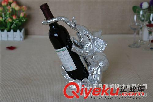 酒架 批發(fā)歐式創(chuàng)意禮品象紅酒架樹脂擺件家居飾品酒店用品樹脂工藝品