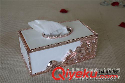 紙巾盒 卷邊百合創(chuàng)意紙巾盒紙巾抽紙巾筒酒店會(huì)所KTV樣板房家居軟裝飾品原始圖片2
