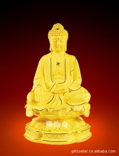 佛像擺件 絨沙金持寶如來佛像擺件 創(chuàng)意風(fēng)水家居擺件黃金佛教工藝用品定制原始圖片2