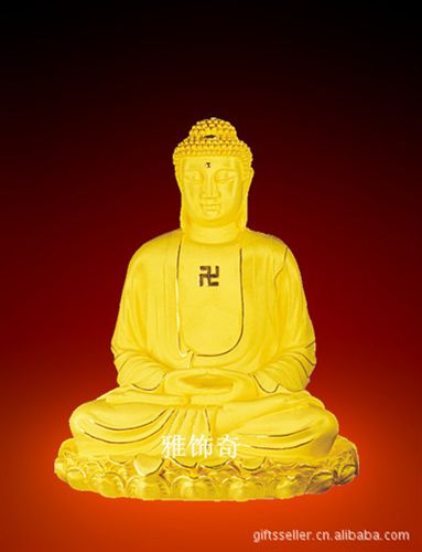 佛像擺件 絨沙金持寶如來佛像擺件 創(chuàng)意風(fēng)水家居擺件黃金佛教工藝用品定制原始圖片3
