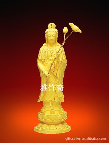 喜慶婚慶 創(chuàng)意送朋友絨沙金送子觀音gd黃金佛像禮品結(jié)婚禮物實(shí)用家居擺件原始圖片2