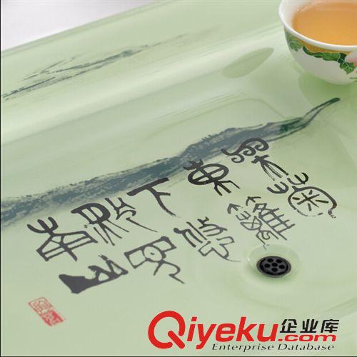 茶具 國藝 包郵鋼化玻璃茶盤 排水 琉璃茶盤茶臺托盤 功夫茶具長方形