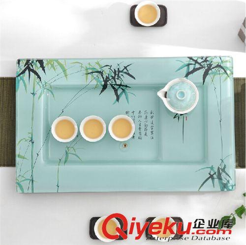 茶具 国艺 水晶琉璃茶盘 tj茶道配件茶托玻璃茶具