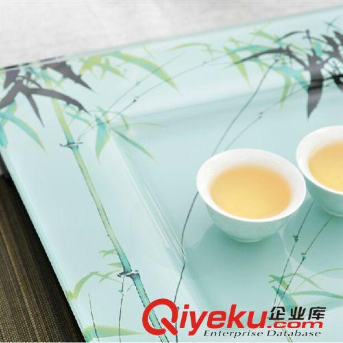 茶具 国艺 水晶琉璃茶盘 tj茶道配件茶托玻璃茶具