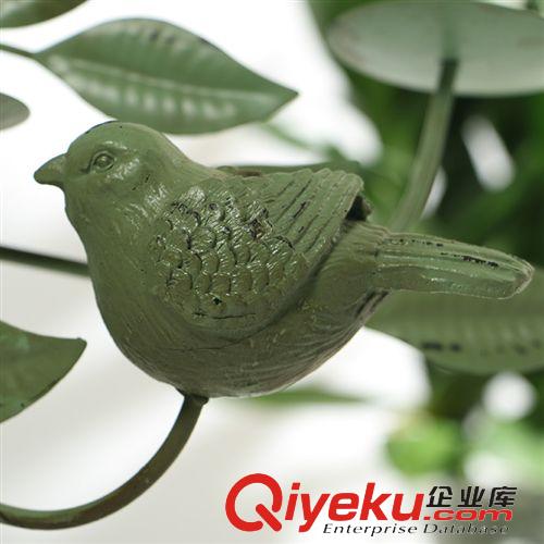 美式燭臺 美式鄉(xiāng)村裝飾品 復(fù)古懷舊擺件 墻壁飾品蠟燭臺 鳥與樹鐵藝大燭臺原始圖片3
