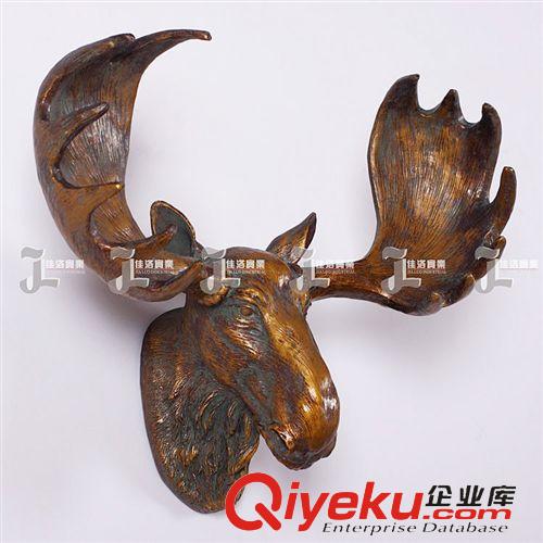  美式壁掛 復古工藝品美式鄉(xiāng)村 壁飾壁掛 鹿頭墻飾掛件 橡木底盤