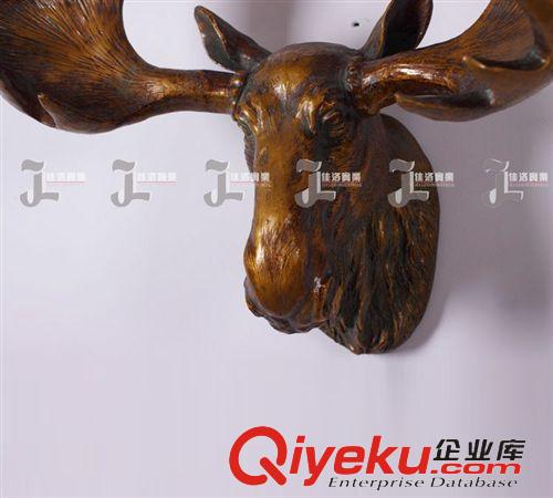  美式壁掛 家居壁飾創(chuàng)意復(fù)古酒吧墻面裝飾客廳美掛飾軟裝飾品墻飾鹿頭壁掛原始圖片2