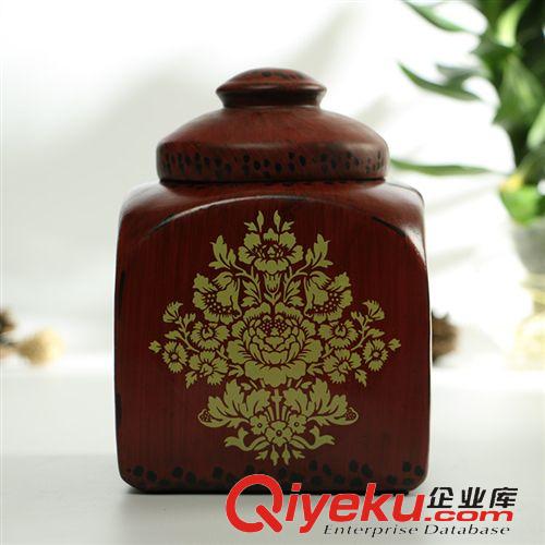 創(chuàng)意裝飾罐 美式鄉(xiāng)村花紋裝飾罐 儲物罐 美克美家風(fēng)格樣板間客廳家居軟裝飾品原始圖片2