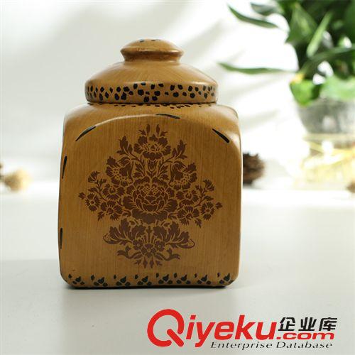 創(chuàng)意裝飾罐 美式鄉(xiāng)村花紋裝飾罐 儲物罐 美克美家風(fēng)格樣板間客廳家居軟裝飾品原始圖片3