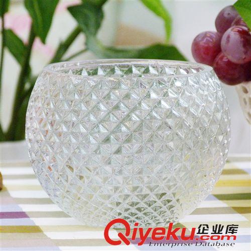 2014年12月上新 批發(fā)供應美式家居裝飾玻璃水晶工藝品半球圓形花瓶盆插器擺件擺設原始圖片3