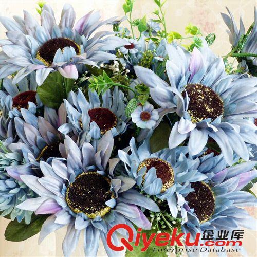 2014年10月上新 批發供應gd仿真花卉植物大把束向日葵歐式油畫花藝