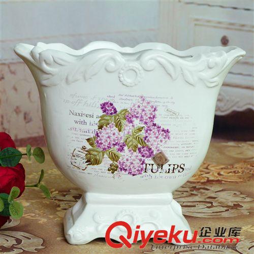 陶瓷花瓶花盆 美式鄉村典雅簡約現代白色陶瓷小鳥花盆瓶器家居裝飾插花花藝