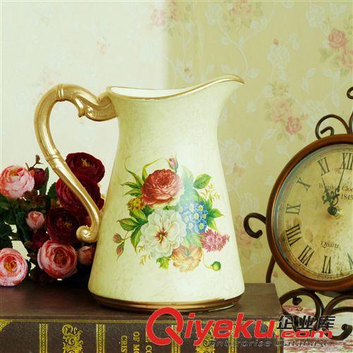 低溫花瓶 批發(fā)生產(chǎn)供應(yīng)歐式復(fù)古做舊陶瓷花壺瓶器 花藝套裝家居裝飾