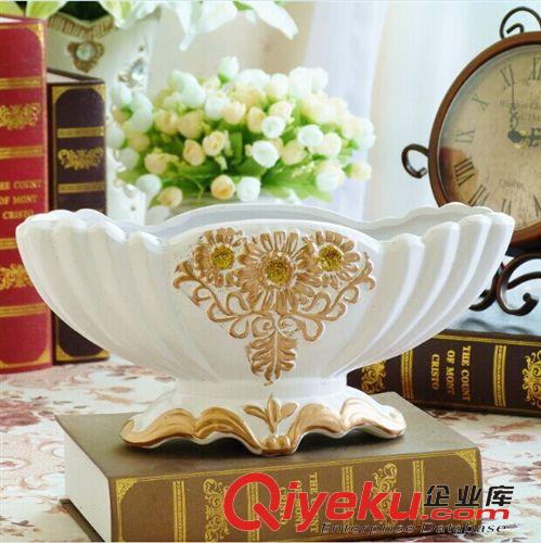 低溫花瓶 生產(chǎn)批發(fā)供應(yīng)歐式經(jīng)典白色描金船型花盆瓶器家居裝飾