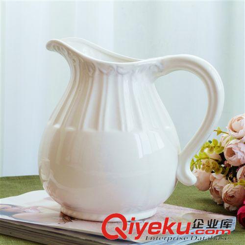 中溫|有釉面 批發供應地中海歐式風格陶瓷花奶壺花瓶 1個起批 可混裝原始圖片2