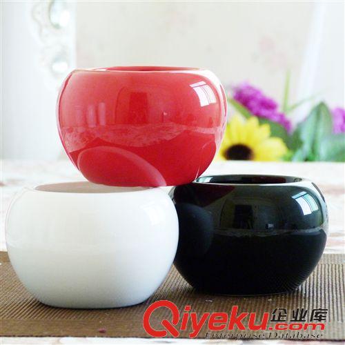 中溫|有釉面 供應批發黑白紅色ZAKKA多肉陶瓷迷你小花盆 白云土制作 釉面亮