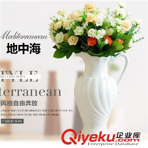 中溫|有釉面 生產(chǎn)批發(fā)地中海簡約現(xiàn)代白云土白色陶瓷花瓶器壺家居裝飾工藝品