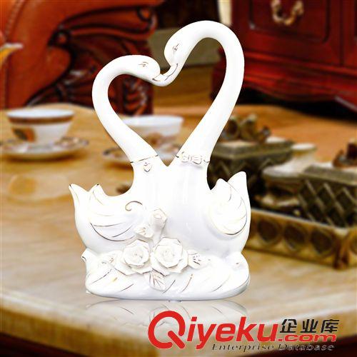 陶瓷擺件 一件混批 白色描金陶玉瓷天鵝gd擺件工藝品 破損包賠原始圖片2