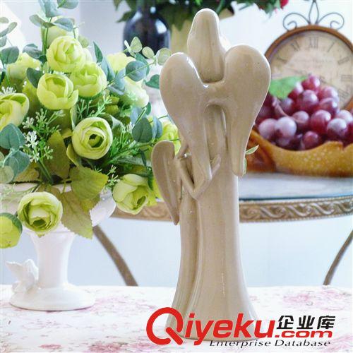 陶瓷擺件 批發供應簡約現代美式鄉村色釉陶瓷擺件親子母女家居裝飾工藝品原始圖片2