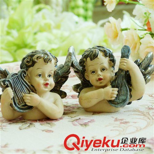 樹(shù)脂擺件 創(chuàng)意樹(shù)脂工藝品擺件家居裝飾品做舊彈奏天使微景觀田園擺件雜貨原始圖片3