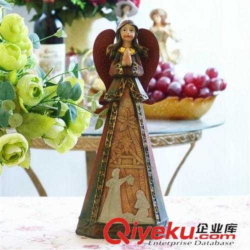 樹脂擺件 批發(fā)供應(yīng)樹脂工藝裝飾品家居擺件基督教天使小女孩歐式復(fù)古做舊原始圖片3