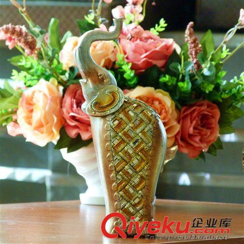 樹脂擺件 批發供應馬上有對大象古銅色樹脂擺件歐式工藝家居裝飾精品
