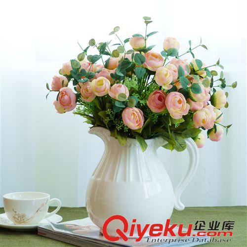 仿真花 批發供應仿真花10頭大茶玫 歐式家居裝飾品
