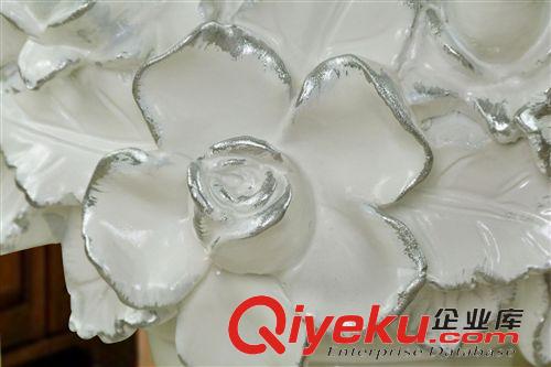 樹脂氧化鎂落地大花瓶 白色歐式描銀氧化鎂陶瓷花瓶器盆酒店商務會所大型花藝擺件原始圖片2