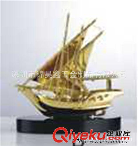 金屬工藝品 【2014新款】特大商船配木盒創(chuàng)意帆船工藝品合金鍍金阿拉伯商船原始圖片2
