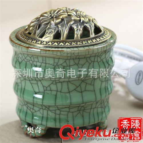 青瓷香器 哥窯節節高升電子熏香爐，定時調溫多功能熏香爐 沉香爐 檀香爐原始圖片2