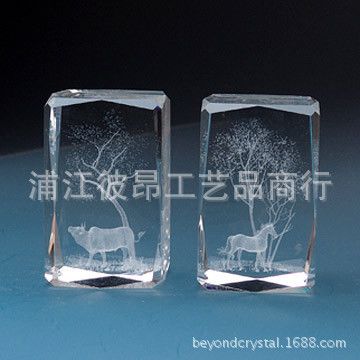 水晶方體 水晶方體內雕，優質k9水晶個性化定做3D立體影像紀念品