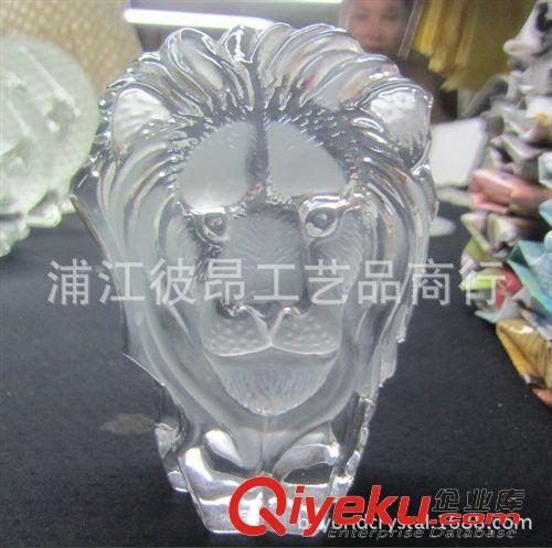 水晶冰山 水晶獅子，水晶雕刻獅子，水晶動物冰山，水晶辦公擺件！商務(wù)禮品原始圖片2