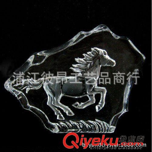 水晶冰山 雙馬崩騰，馬生肖禮品，水晶動物工藝品，十二生肖紀念品！原始圖片3