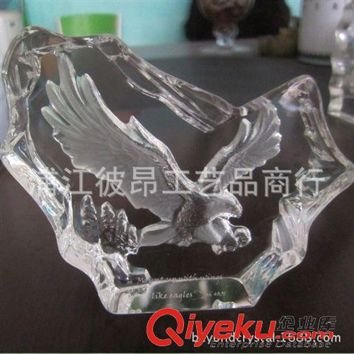 水晶冰山 深雕水晶冰山老鷹工藝品，大展宏圖老鷹，大鵬展翅，gd會(huì)議禮品原始圖片2