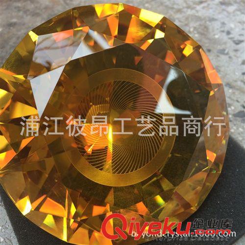 水晶婚庆礼品 【定制】100mm 水晶机磨钻石，柜台创意摆件，婚房装饰摆设品！