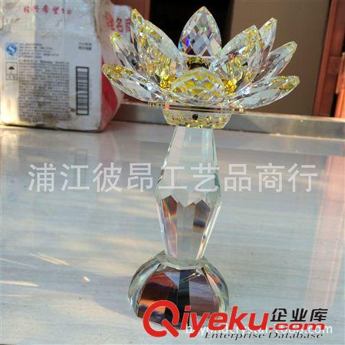 水晶婚慶禮品 專業廠家生產水晶蓮花工藝品，gdk9水晶蓮花工藝品燭臺