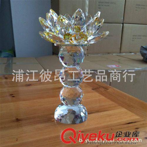 水晶婚慶禮品 專業廠家生產水晶蓮花工藝品，gdk9水晶蓮花工藝品燭臺