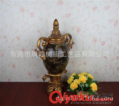 促銷清貨專區(qū) 歐式復(fù)古花瓶擺飾批發(fā)/樹脂玻璃仿大理石花瓶/酒店gd裝飾品原始圖片3