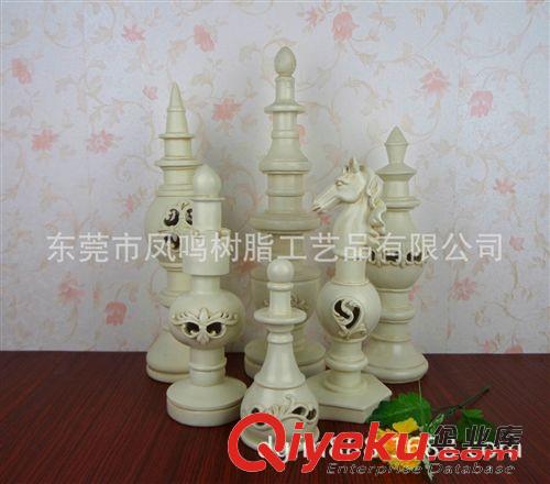 酒店裝飾品/復(fù)合材質(zhì)飾品 國(guó)際象棋套六擺件/歐式家居飾品批發(fā)/樣板房裝飾擺件批發(fā)