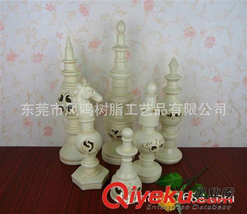 酒店裝飾品/復(fù)合材質(zhì)飾品 國(guó)際象棋套六擺件/歐式家居飾品批發(fā)/樣板房裝飾擺件批發(fā)