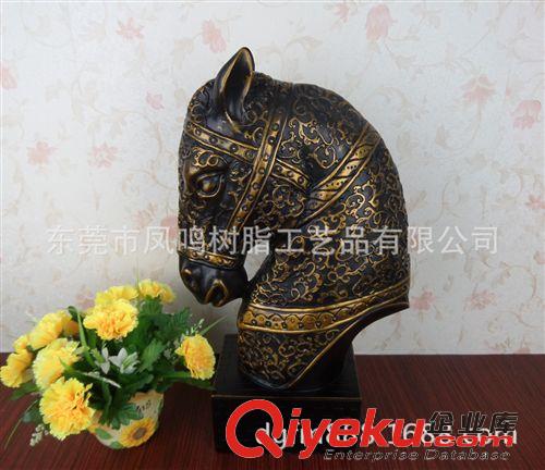 酒店裝飾品/復(fù)合材質(zhì)飾品 將軍馬頭擺件/美式家居飾品廠家批發(fā)/樹脂工藝品擺件