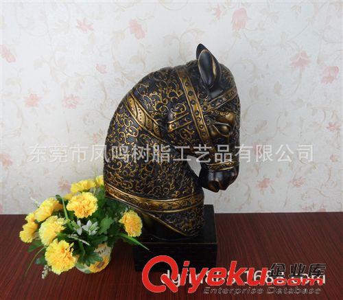 酒店裝飾品/復(fù)合材質(zhì)飾品 將軍馬頭擺件/美式家居飾品廠家批發(fā)/樹脂工藝品擺件