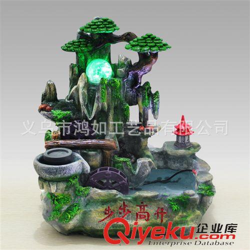 tj熱銷款 樹脂工藝品假山帶LED燈 流水噴泉魚缸水景 混批廠家直銷1809原始圖片2