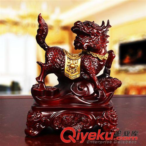 仿玉仿木擺件 新年禮物贈(zèng)品對(duì)麒麟招財(cái)辟邪風(fēng)水?dāng)[件送禮辦公家居飾品批發(fā)C1101