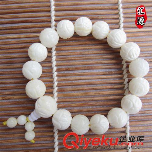 佛珠今日推薦 廠家直銷蓮花硨磲佛珠手鏈 雕刻蓮花白硨磲手串男女多規(guī)格原始圖片2