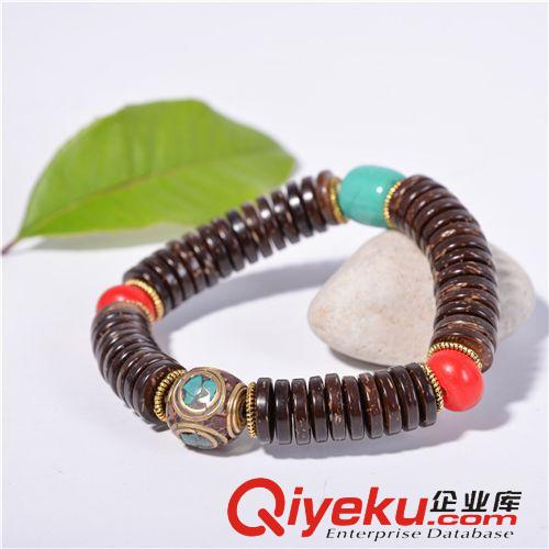 佛珠今日推薦 供應tr椰殼佛珠手串 3*12mm 佛珠手鏈 配三通 景泰藍隔珠原始圖片3
